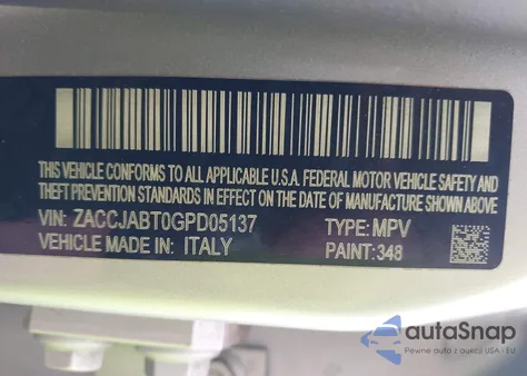 2016 Jeep Renegade Latitude z USA, uszkodzony, nr VIN ZACCJABTOGPD05137